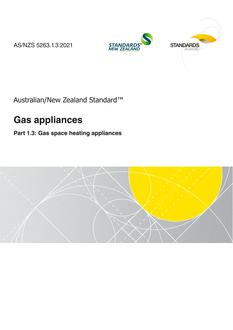 AS/NZS 5263.1.3: 02/05/2021 Gas appliances, Part 1.3: Gas space heating appliances