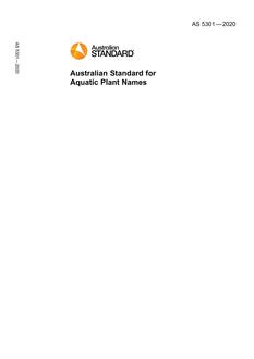 AS 5301: 11/27/2020 Australian Standard for Aquatic Plant Names