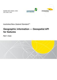 AS/NZS ISO 19168.1: 02/12/2021 Geographic information – Geospatial API for features, Part 1: Core