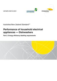 AS/NZS 2007.2: 02/19/2021 Performance of household electrical appliances – Dishwashers, Part 2: Energy efficiency labelling requirements