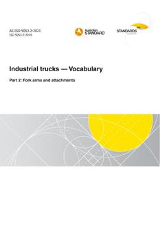 AS ISO 5053.2: 04/09/2021 Industrial trucks – Vocabulary, Part 2: Fork arms and attachments