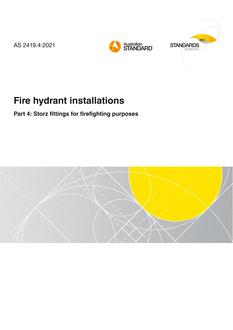 AS 2419.4: 04/09/2021 Fire hydrant installations, Part 4: Storz fittings for firefighting purposes