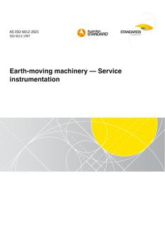 AS ISO 6012: 04/30/2021 Earth-moving machinery – Service instrumentation