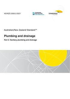 AS/NZS 3500.2: 05/28/2021 Plumbing and drainage, Part 2: Sanitary plumbing and drainage