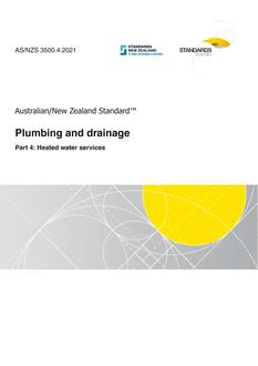 AS/NZS 3500.4: 05/28/2021 Plumbing and drainage, Part 4: Heated water services