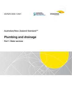AS/NZS 3500.1: 05/28/2021 Plumbing and drainage, Part 1: Water services