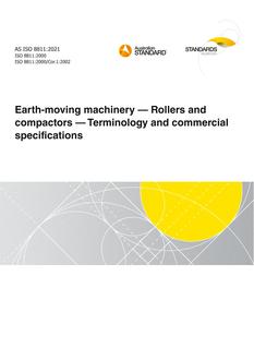 AS ISO 8811: 06/11/2021 Earth-moving machinery – Rollers and compactors – Terminology and commercial specifications