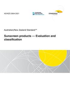 AS/NZS 2604: 06/25/2021 Sunscreen products – Evaluation and classification