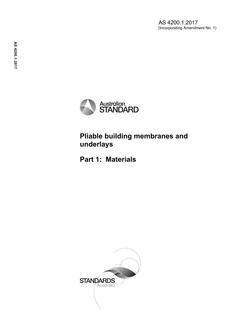 AS 4200.1: 05/02/2017 Pliable building membranes and underlays, Part 1: Materials