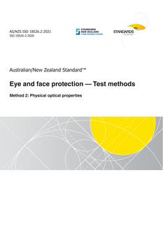 AS/NZS ISO 18526.2: 08/27/2021 Eye and face protection – Test methods, Method 2: Physical optical properties