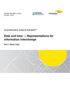 AS/NZS ISO 8601.1: 08/27/2021 Date and time – Representations for information interchange, Part 1: Basic rules