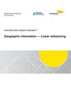 AS/NZS ISO 19148: 08/27/2021 Geographic information – Linear referencing