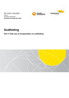 AS 1576.7 (Int): 09/03/2021 Scaffolding, Part 7: Safe use of encapsulation on scaffolding