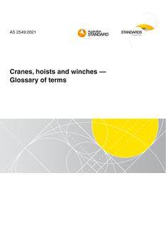AS 2549: 10/01/2021 Cranes, hoists and winches – Glossary of terms