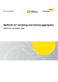AS 1141.23: 11/26/2021 Methods for sampling and testing aggregates, Method 23: Los Angeles value