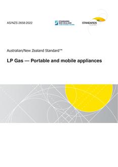 AS/NZS 2658: 01/28/2022 LP Gas – Portable and mobile appliances