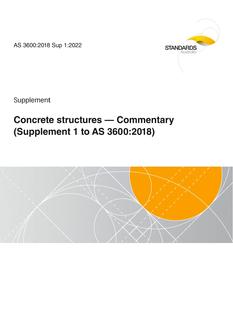 AS 3600 Sup 1: 03/25/2022 Concrete structures – Commentary (Supplement 1 to AS 3600:2018)