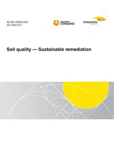 AS ISO 18504: 04/29/2022 Soil quality – Sustainable remediation
