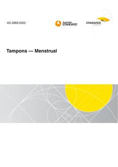 AS 2869: 05/06/2022 Tampons – Menstrual