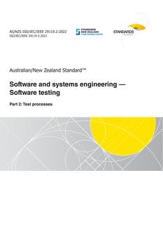AS/NZS ISO/IEC/IEEE 29119.2: 05/27/2022 Software and systems engineering – Software testing, Part 2: Test processes