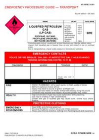 AS 1678.2.1.001: 05/06/2003 Emergency procedure guide – Transport – Liquefied Petroleum Gas (LP Gas)