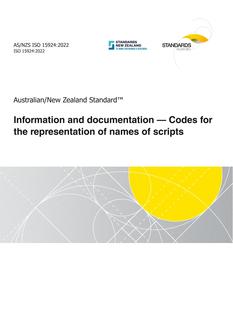 AS/NZS ISO 15924: 06/17/2022 Information and documentation – Codes for the representation of names of scripts
