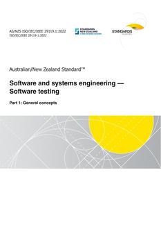 AS/NZS ISO/IEC/IEEE 29119.1: 06/17/2022 Software and systems engineering – Software testing, Part 1: General concepts