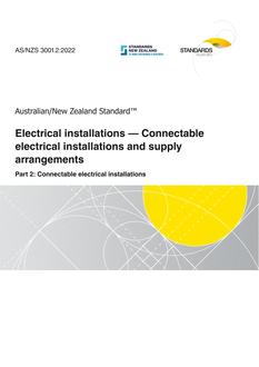 AS/NZS 3001.2: 11/18/2022 Electrical installations – Connectable electrical installations and supply arrangements, Part 2: Connectable electrical installations
