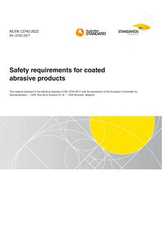 AS EN 13743: 12/09/2022 Safety requirements for coated abrasive products