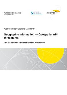 AS/NZS ISO 19168.2: 12/23/2022 Geographic information – Geospatial API for features, Part 2: Coordinate Reference Systems by Reference