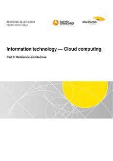 AS ISO/IEC 22123.3: 02/09/2024 Information technology – Cloud computing, Part 3: Reference architecture