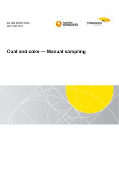 AS ISO 18283: 03/01/2024 Coal and coke – Manual sampling
