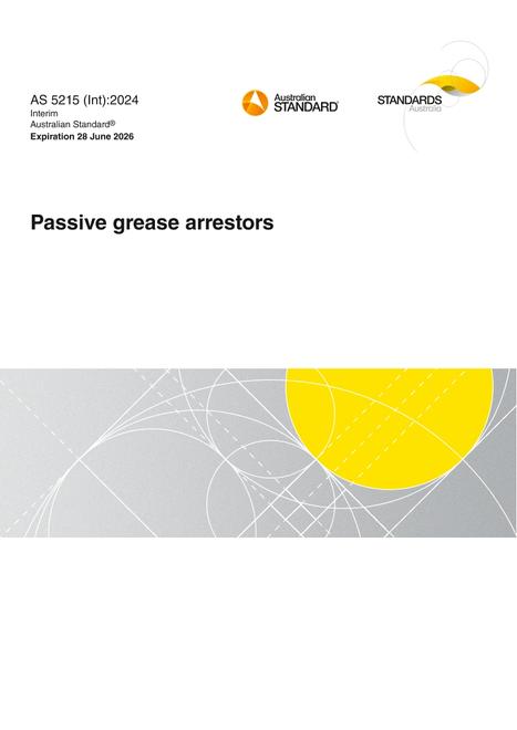 AS 5215 (Int): 06/28/2024 Passive grease arrestors AS 5215 (Int): 06/28/2024 Passive grease arrestors