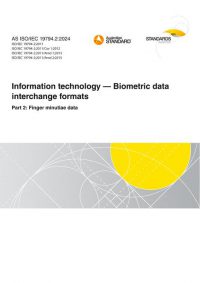 AS ISO/IEC 19794.2: 09/06/2024 Information technology – Biometric data interchange formats, Part 2: Finger minutiae data