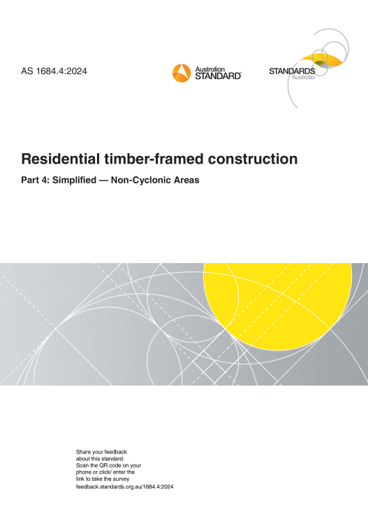 AS 1684.4: 06/28/2024 Residential timber-framed construction, Part 4: Simplified – Non-Cyclonic Areas