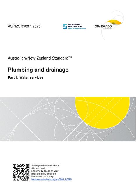 AS/NZS 3500.1: 04/17/2025 Plumbing and drainage, Part 1: Water services